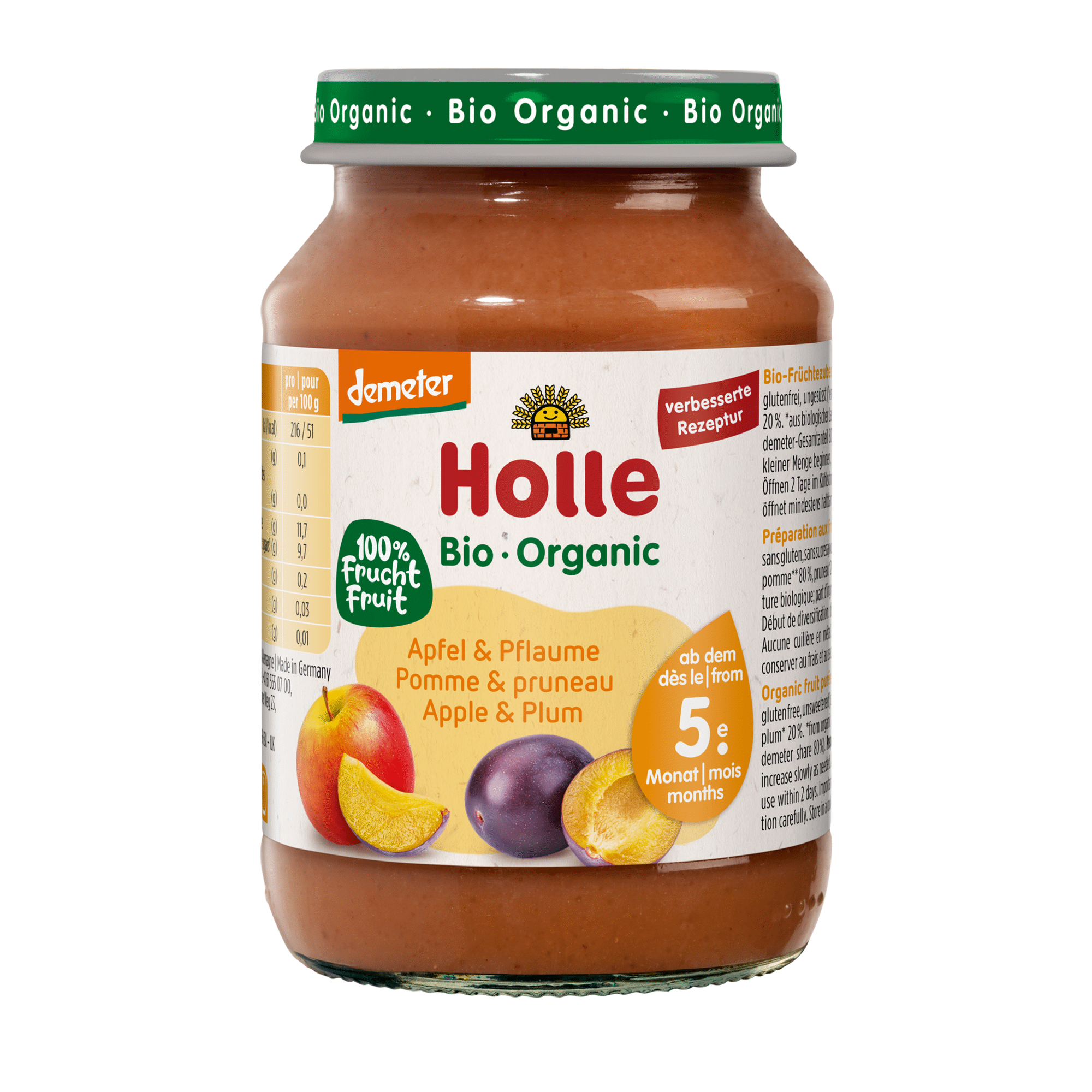 Boião Puré Biológico de Maçã/Ameixa +6M