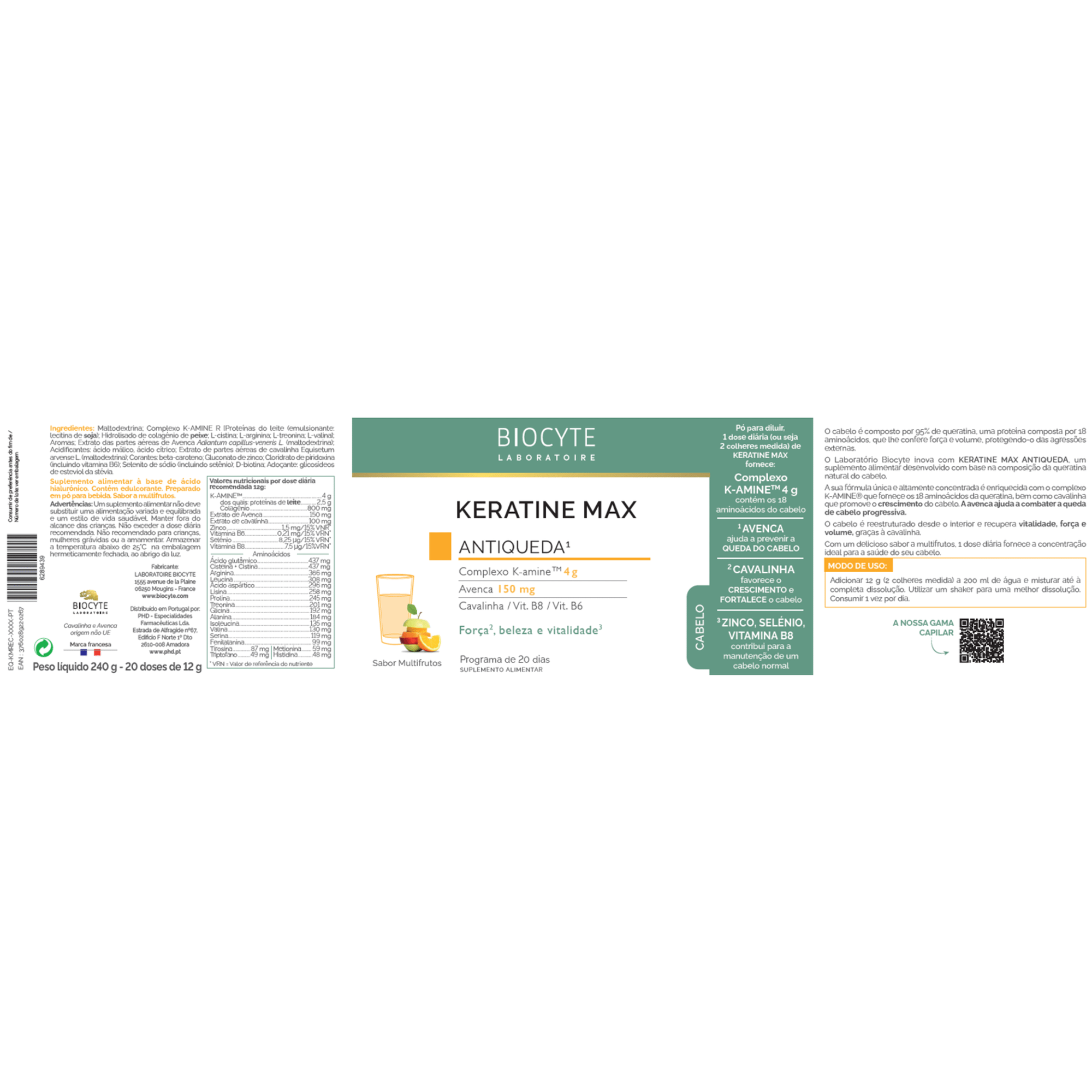 Queratina em Pó Sabor a Frutas Keratine Max