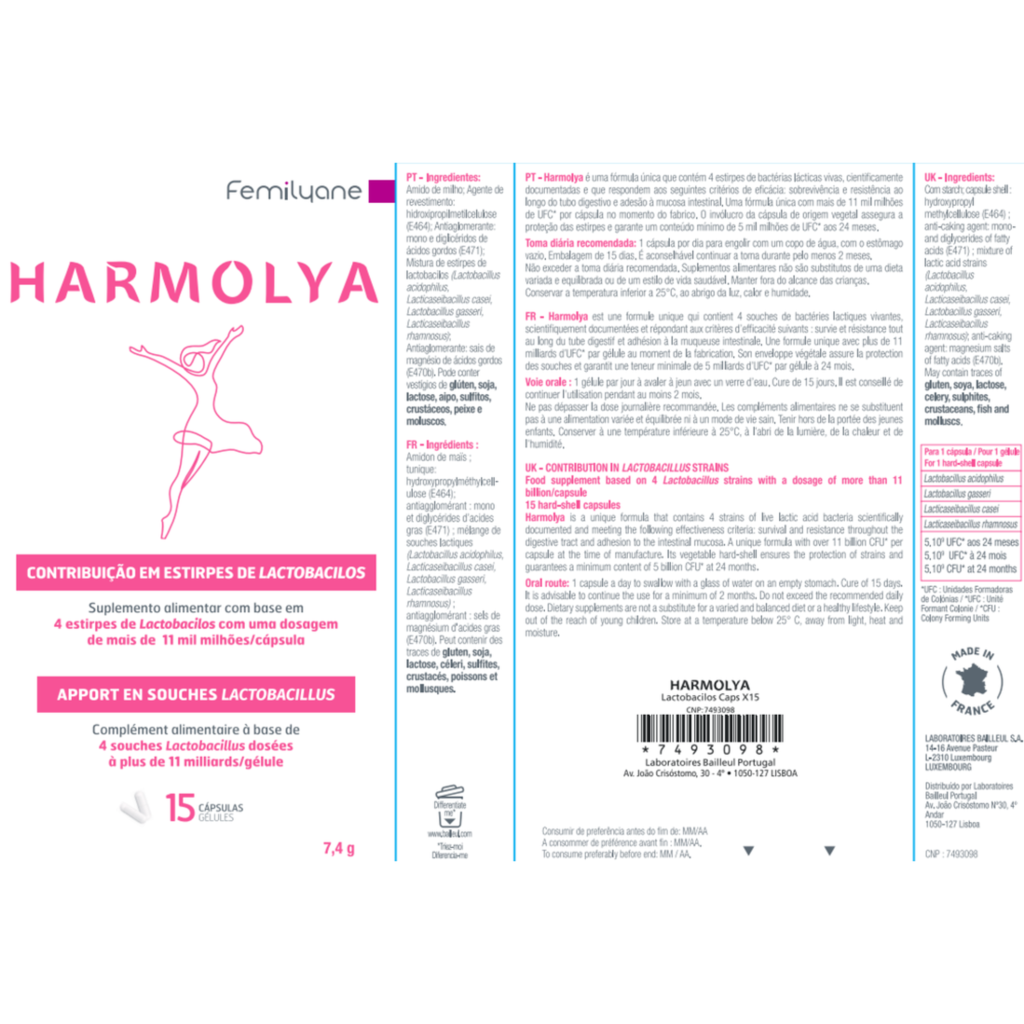 Harmolya Estripes de Lactobacilos