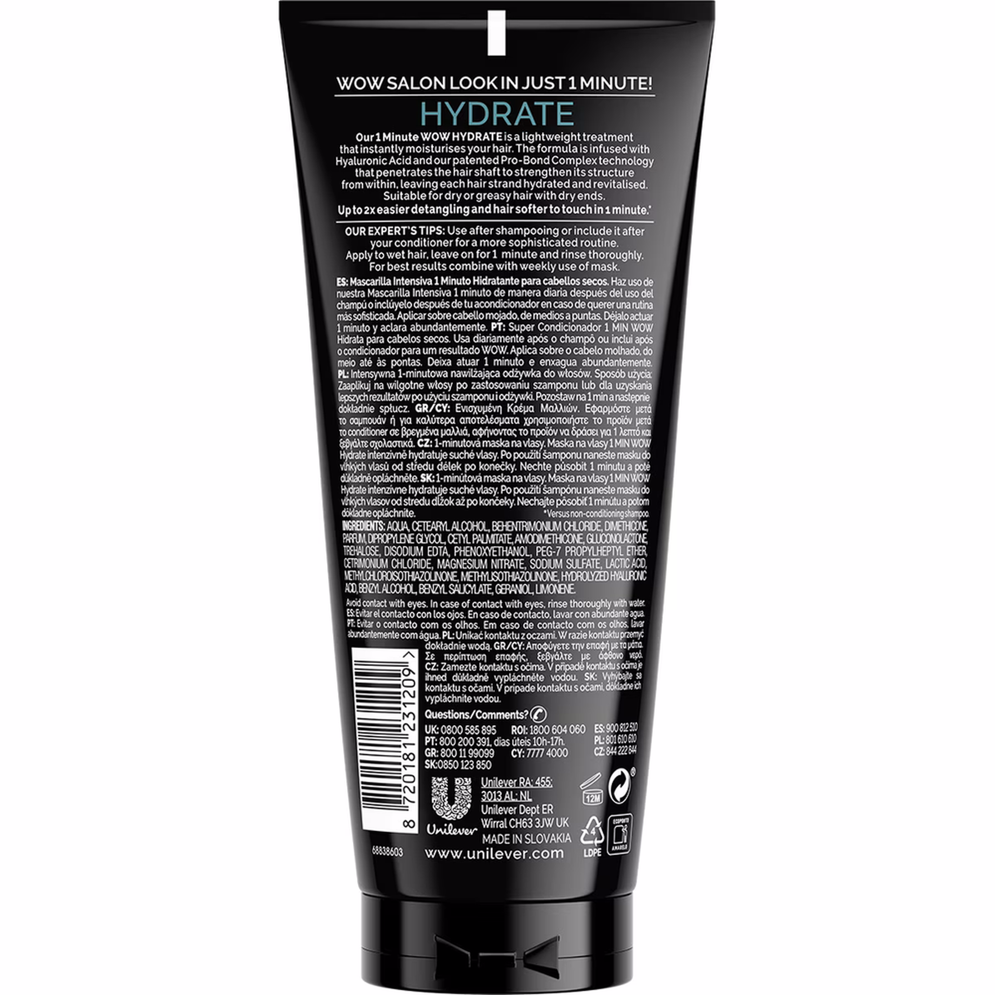 Máscara de Cabelo Hidratante Intensivo Wow