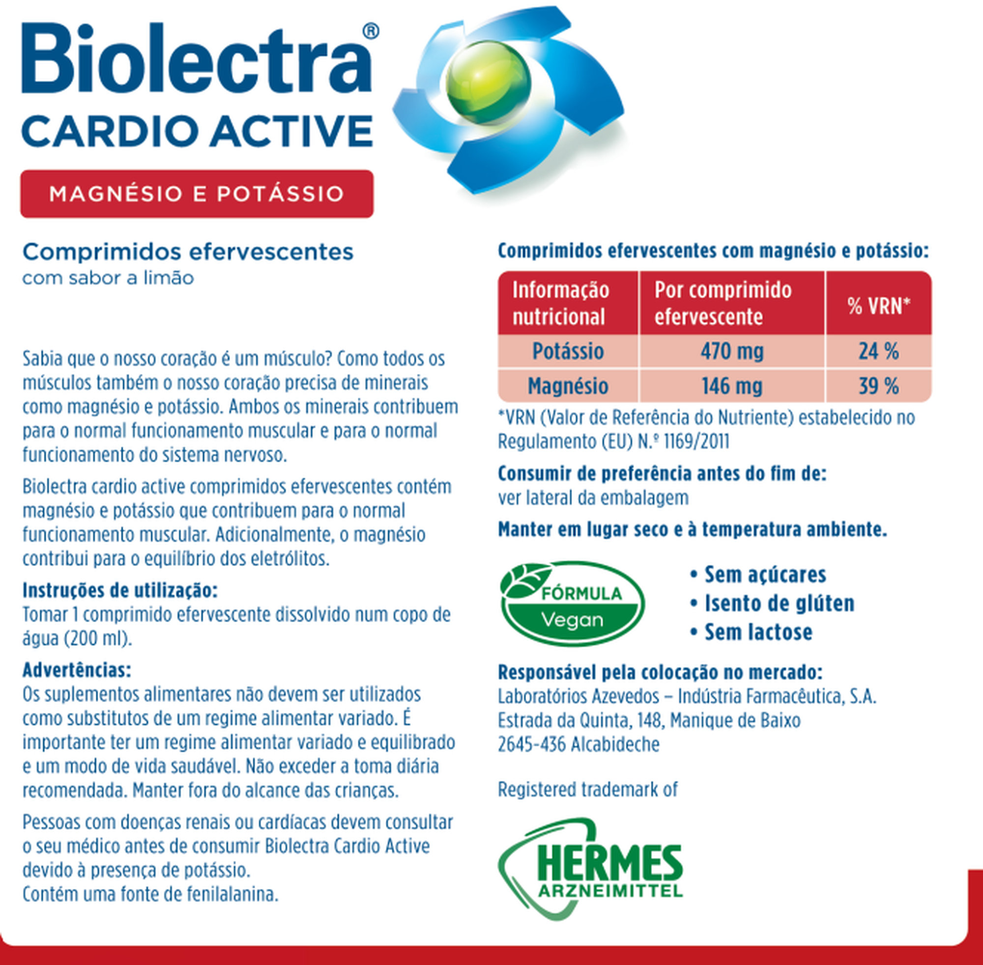 Cardio Active Magnésio e Potássio