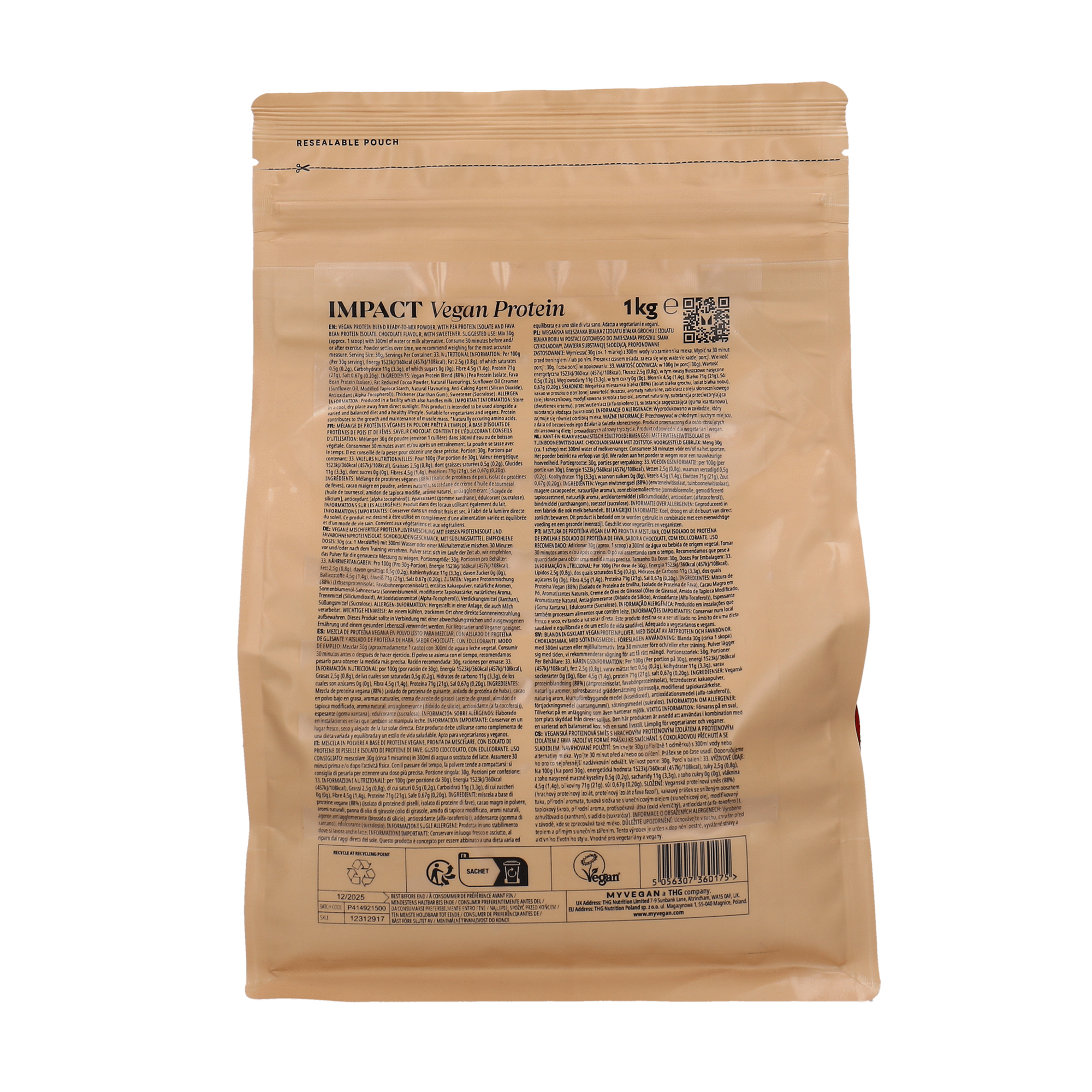 Suplemento Proteína em Pó de Chocolate Vegan