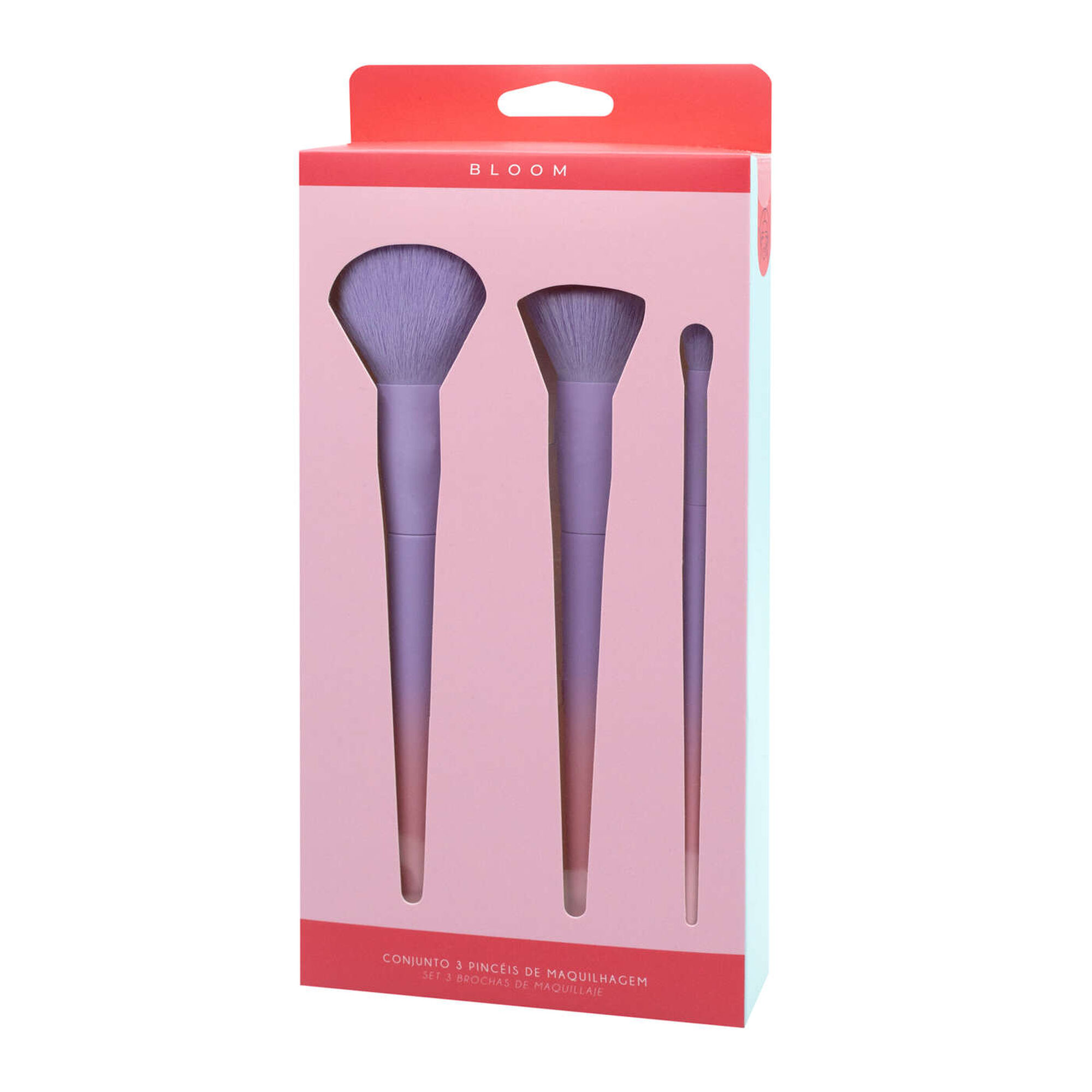 Conjunto de 3 Pincéis de Maquilhagem