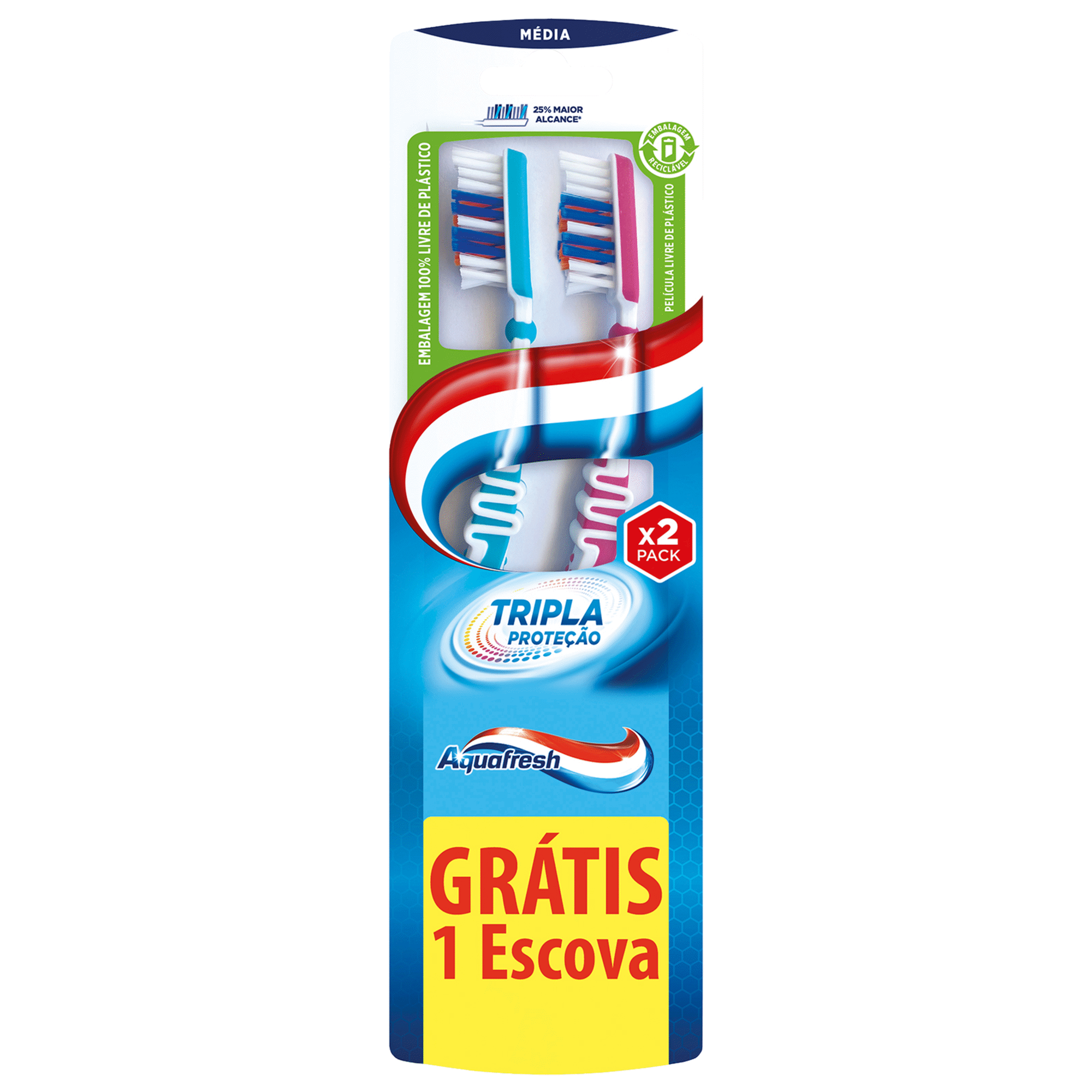 Escova de Dentes Tripla Proteção Média