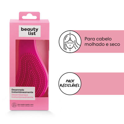 Escova de Cabelo Desembaraçadora Rosa