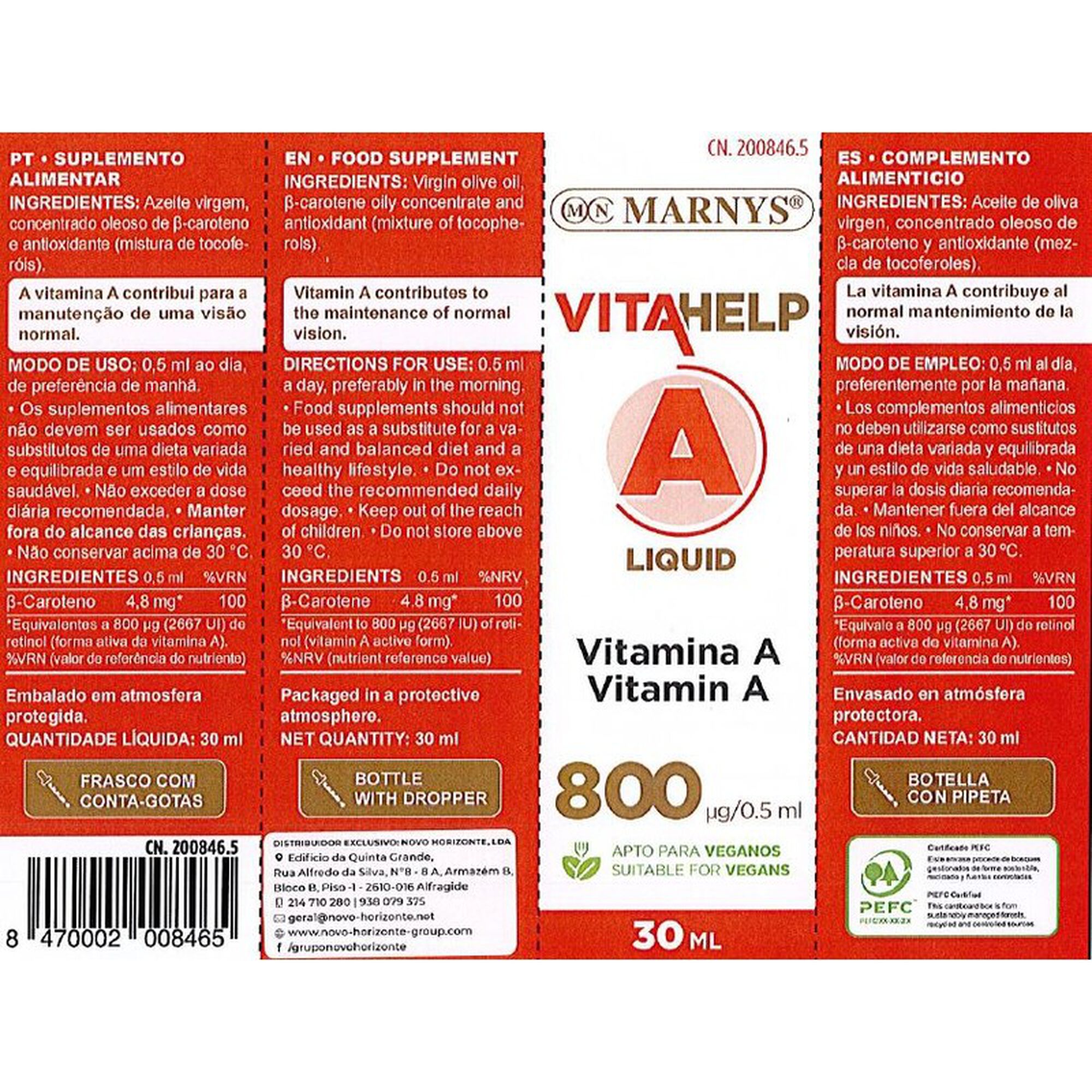 Marnys Vitamina A Líquida Vitahelp