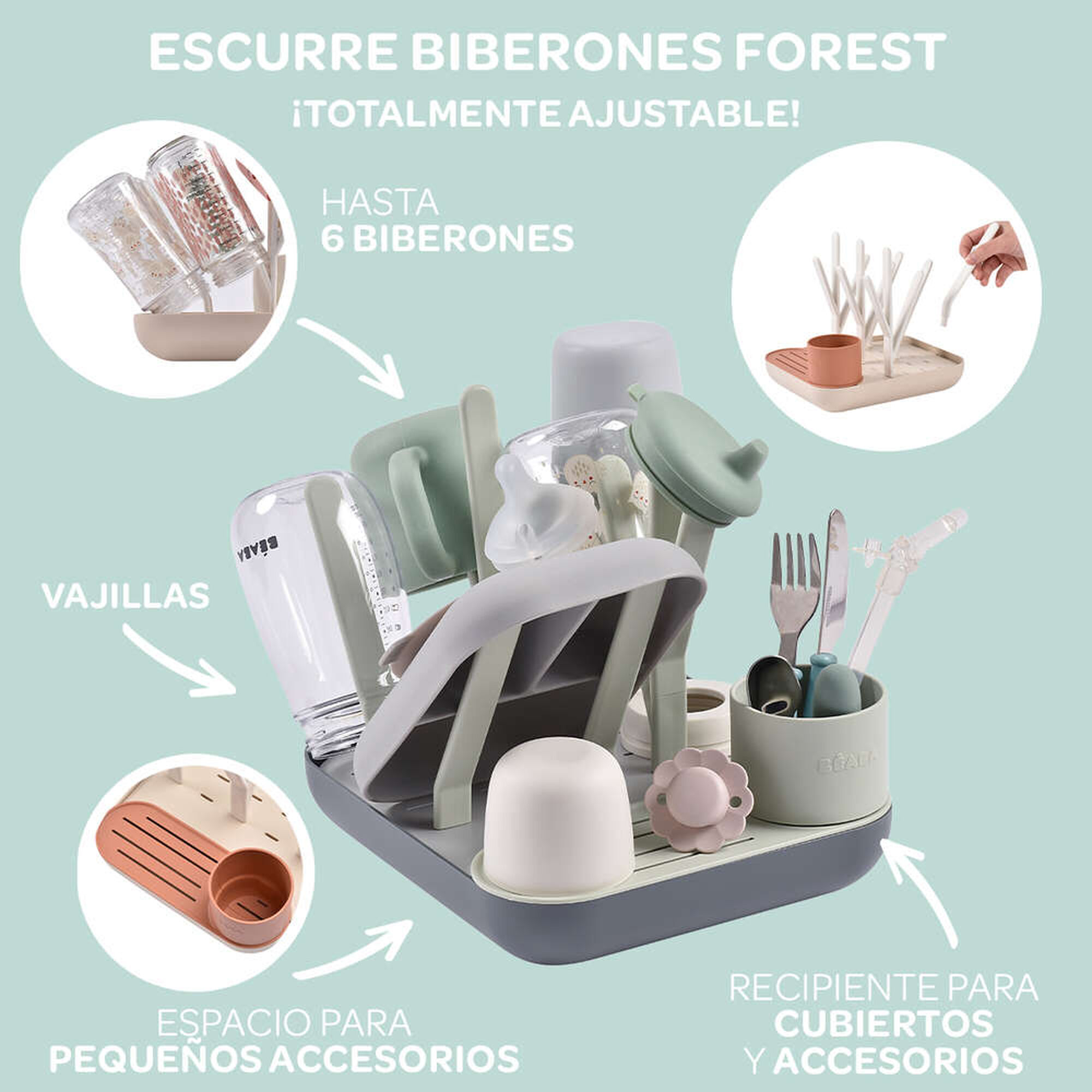 Forest Bottle Drainer Misty Green