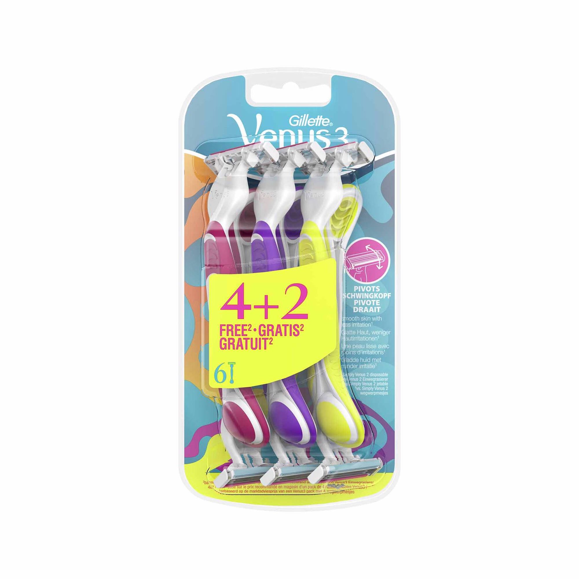 Lâminas Depilação Descartáveis Venus Colors 3