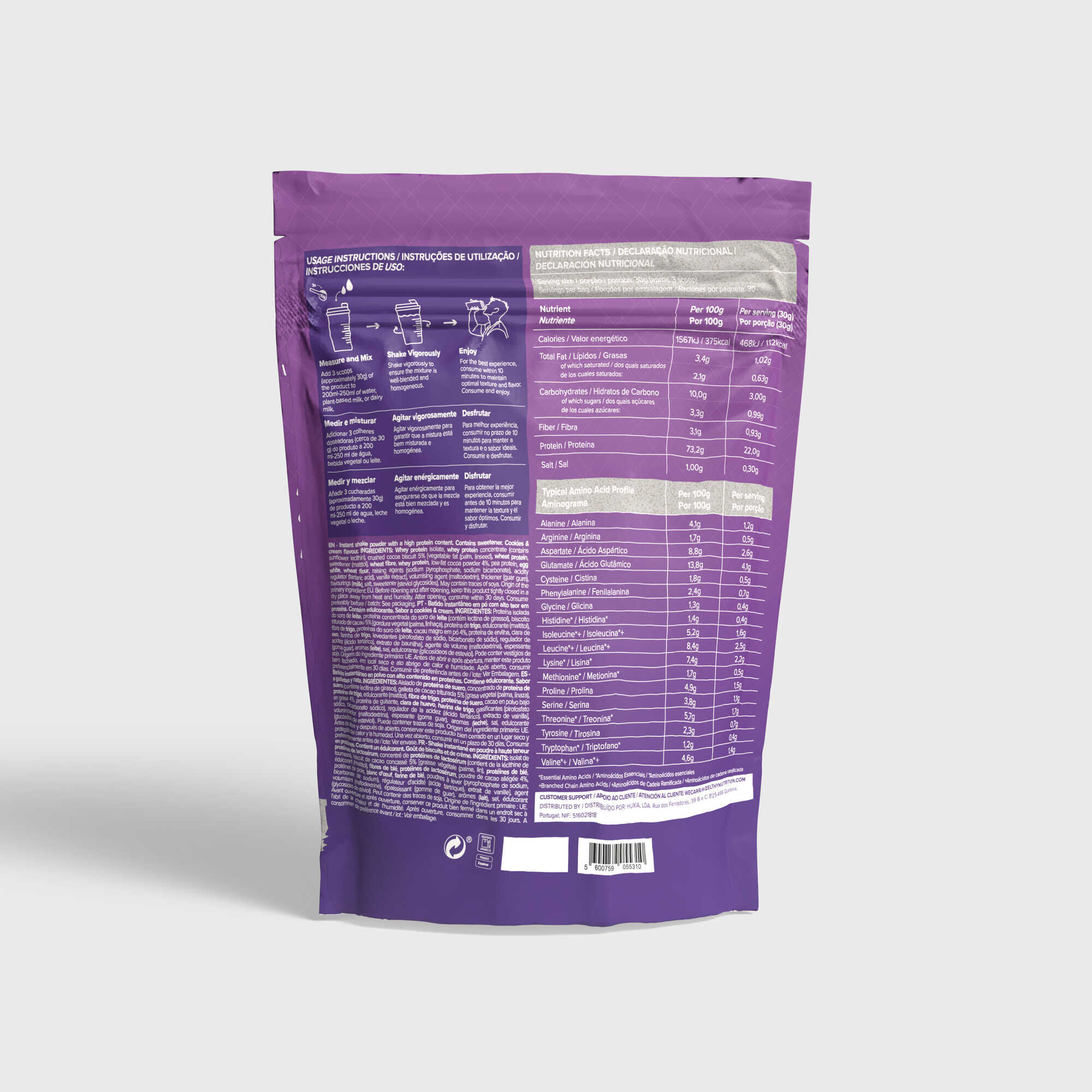 Whey Protein Cookies & Cream Flavour