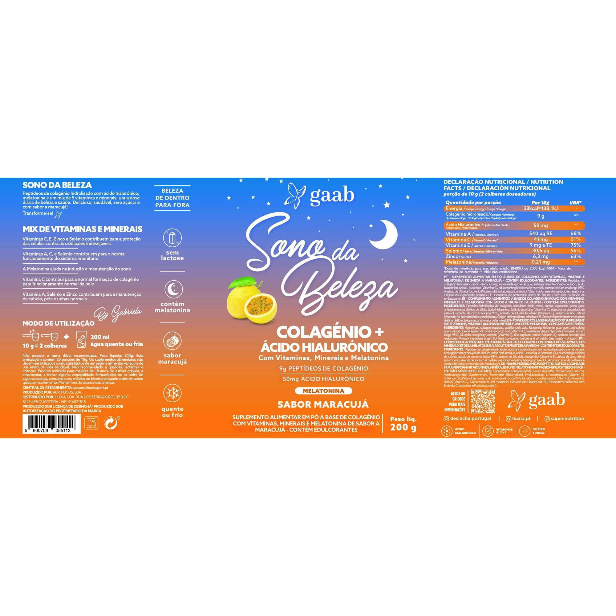Gaab Sono de Beleza Colagénio Maracujá