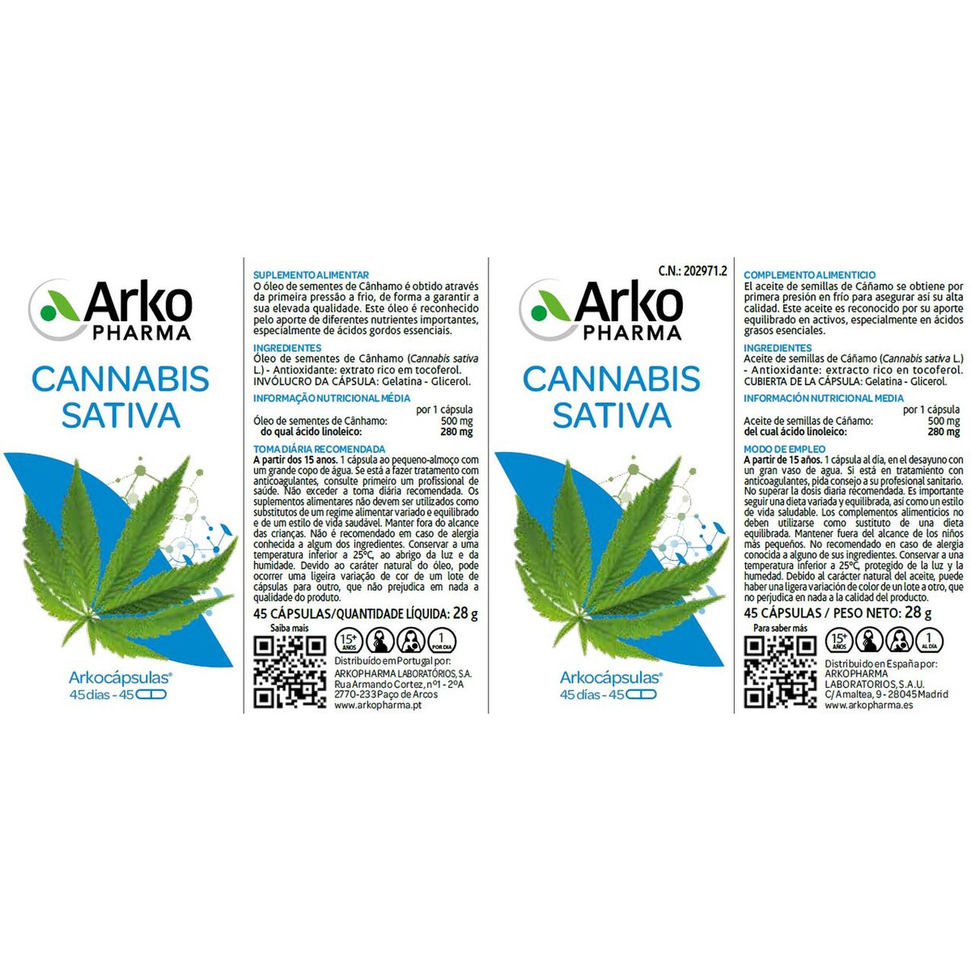 Suplemento Sistema Nervoso Cannabis Sativa