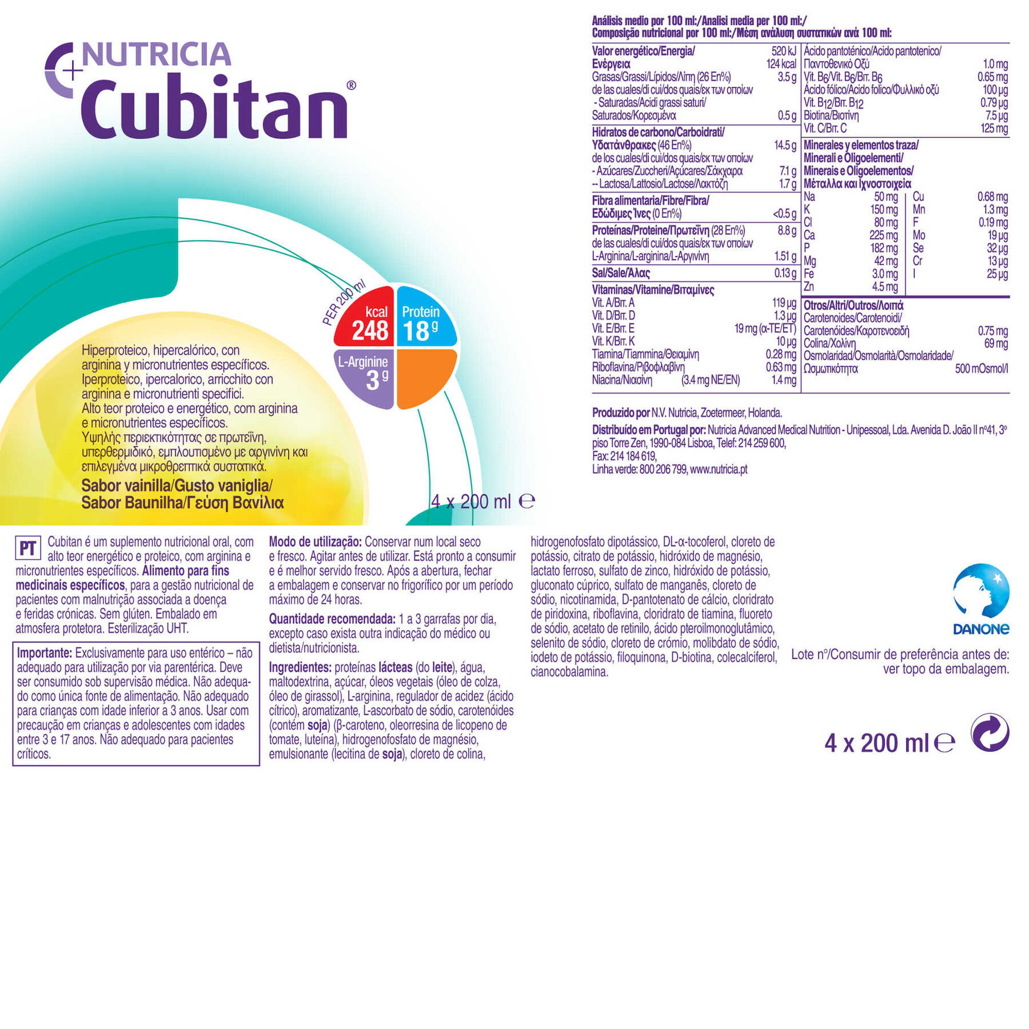 Bebida Nutricional Baunilha Cubitan
