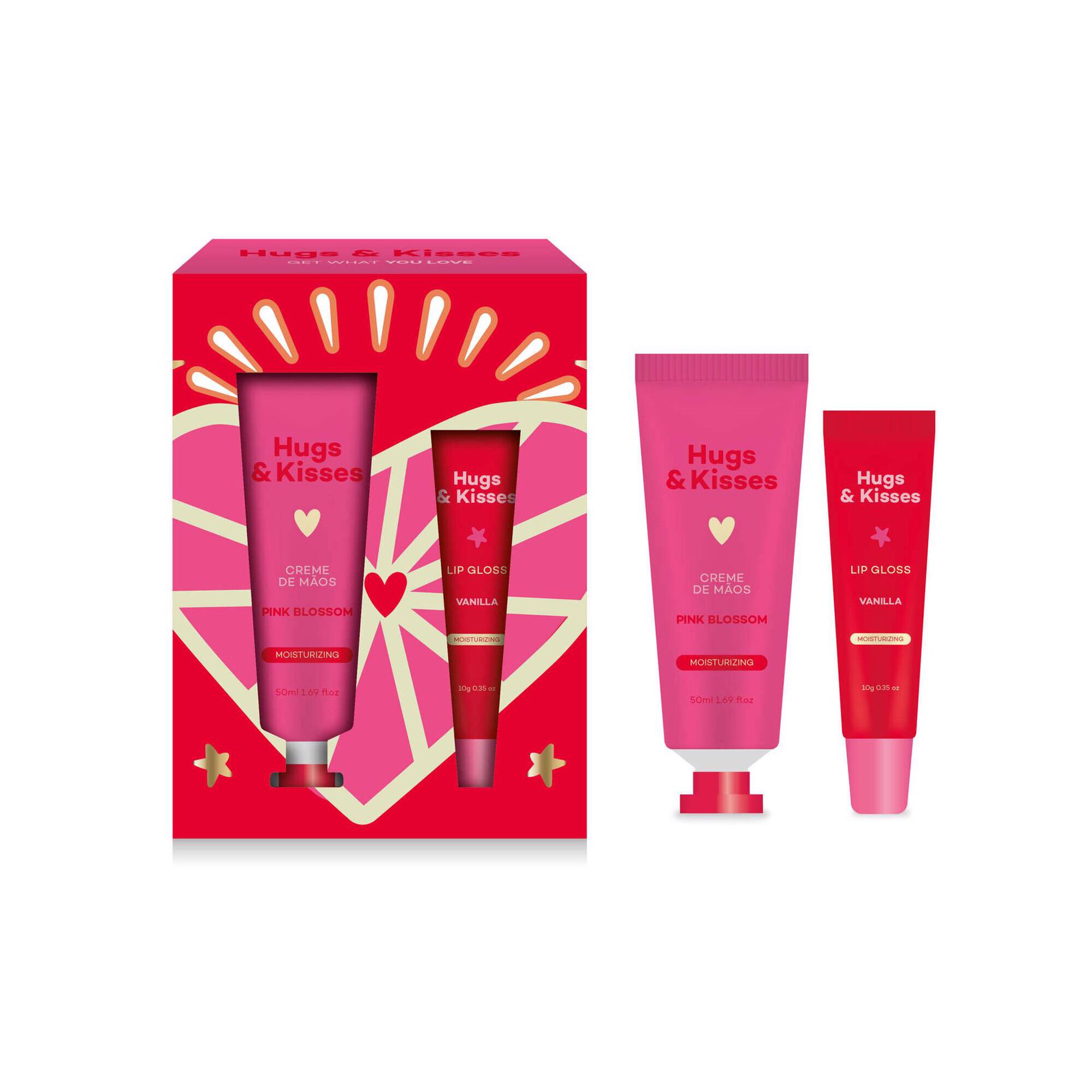 Coffret Creme Mãos e Gloss Hugs & Kisses