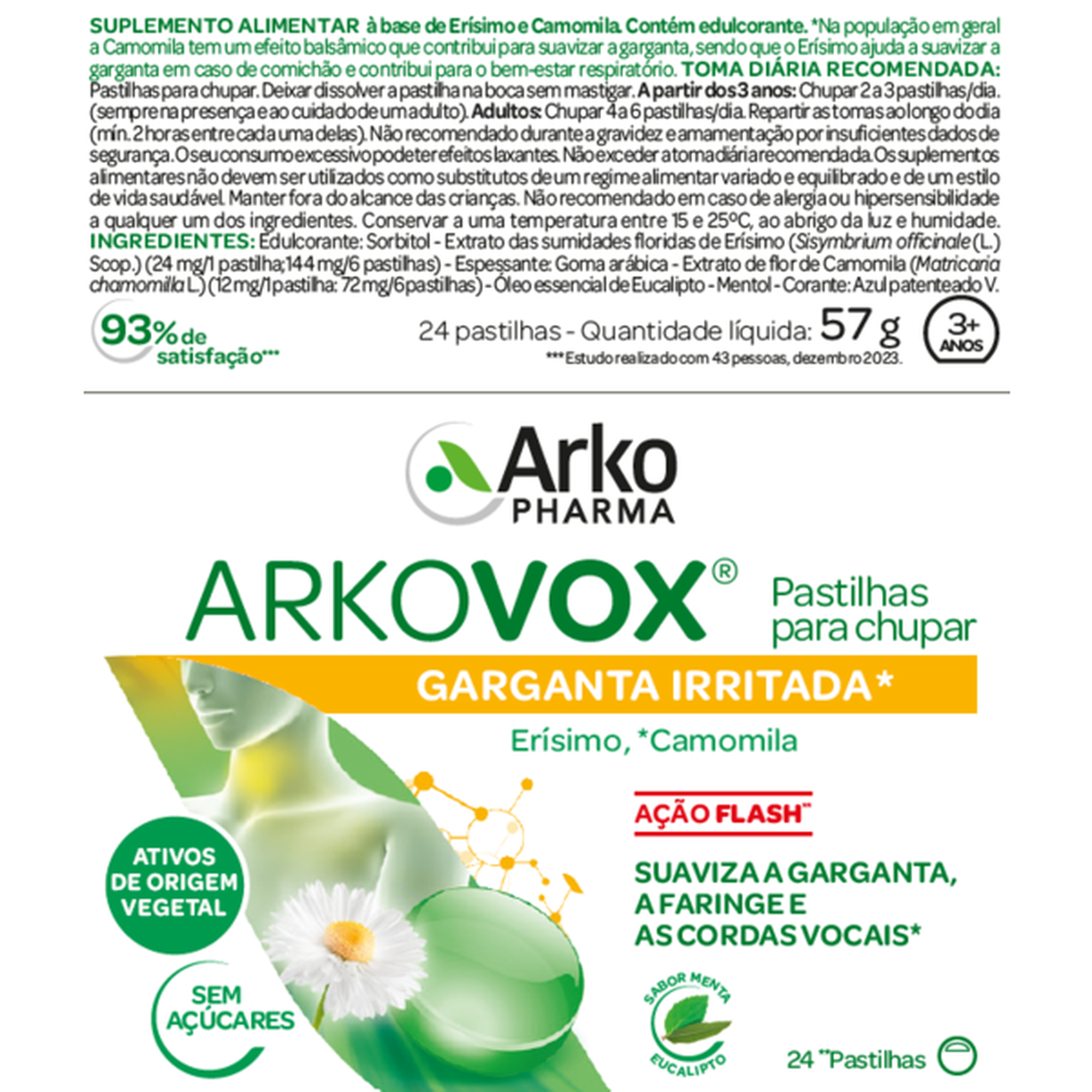 Pastilhas para Garganta Menta e Eucalipto