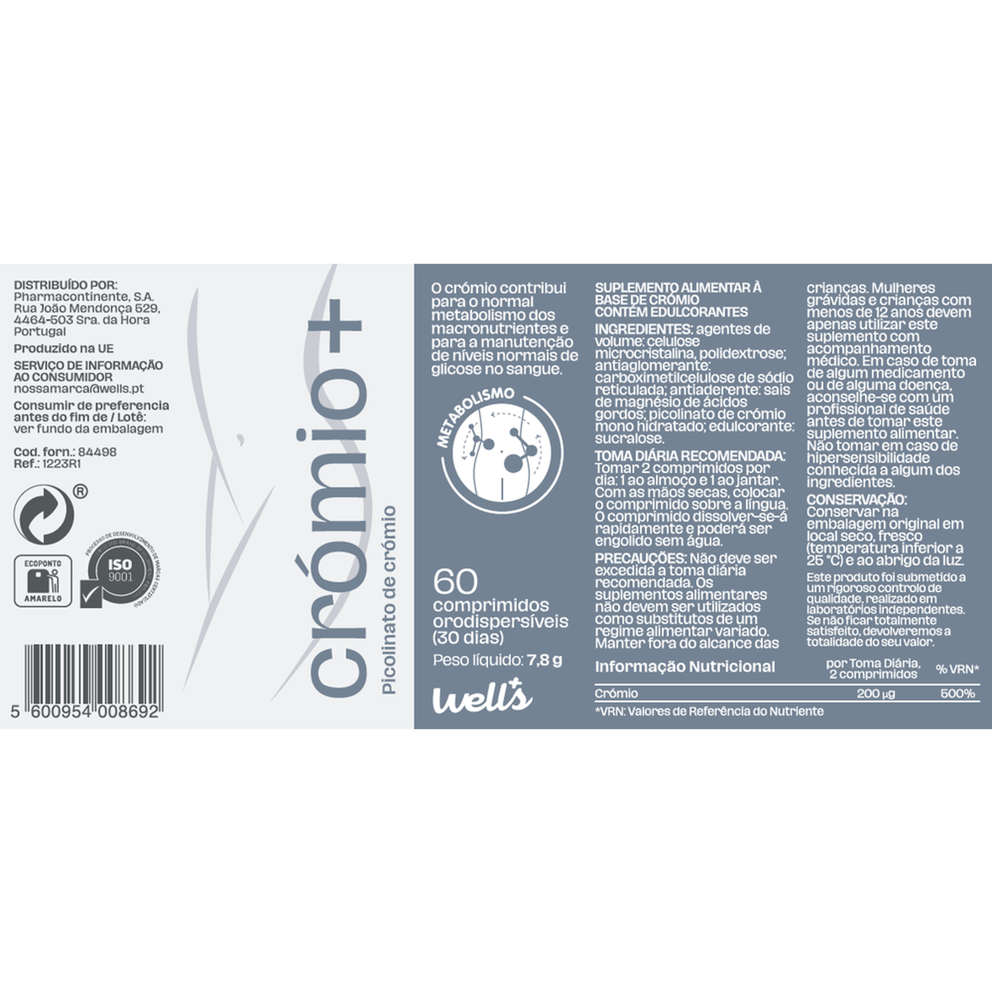 Suplemento Alimentar Picolinato Crómio