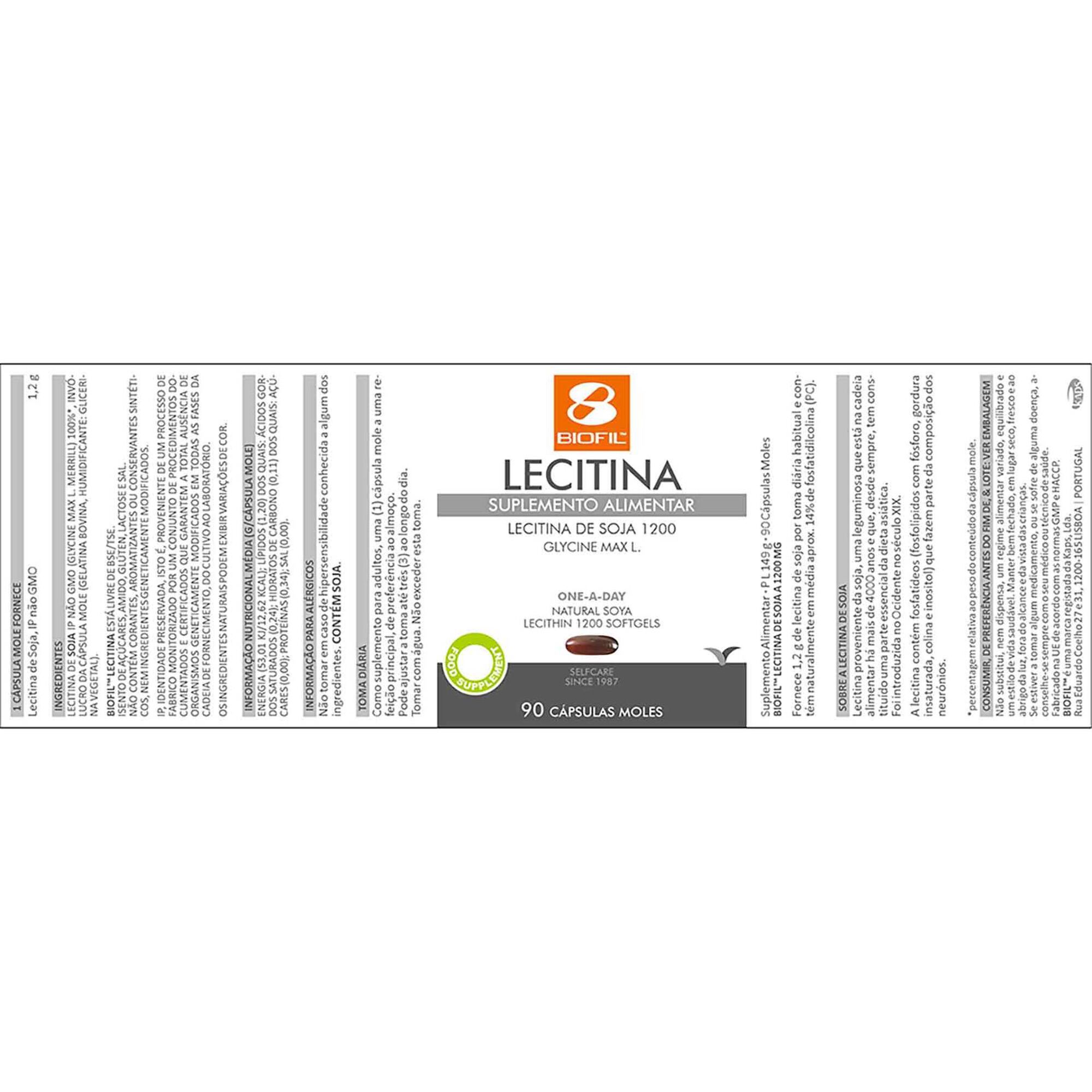 Suplemento Cápsulas Lecitina de Soja