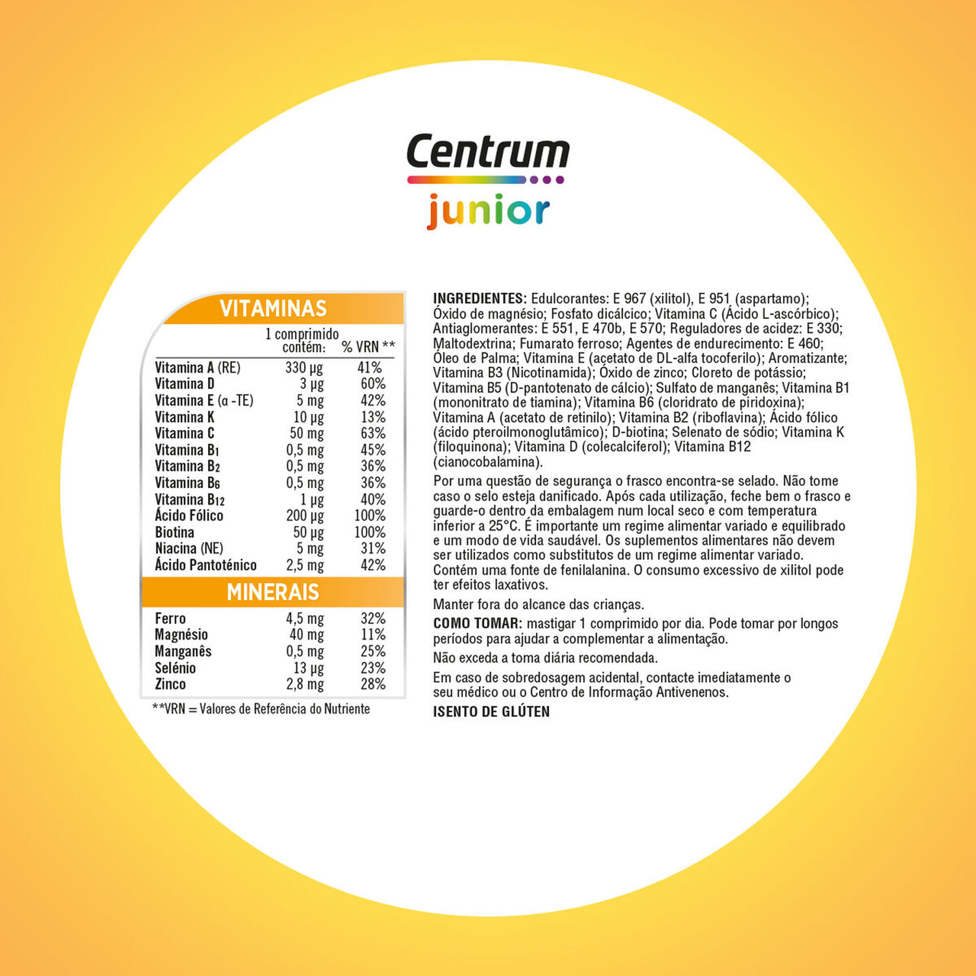 Suplemento Multivitamínico Centrum Júnior