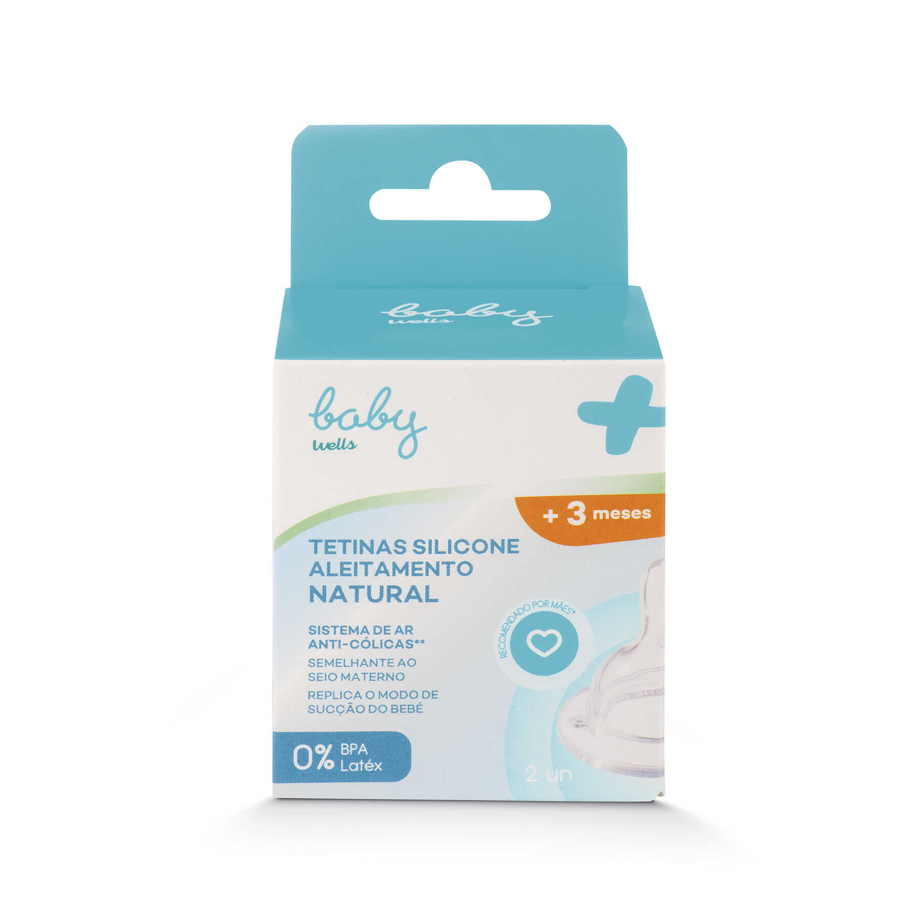 Tetinas Fluxo Medio +3M Baby Wells