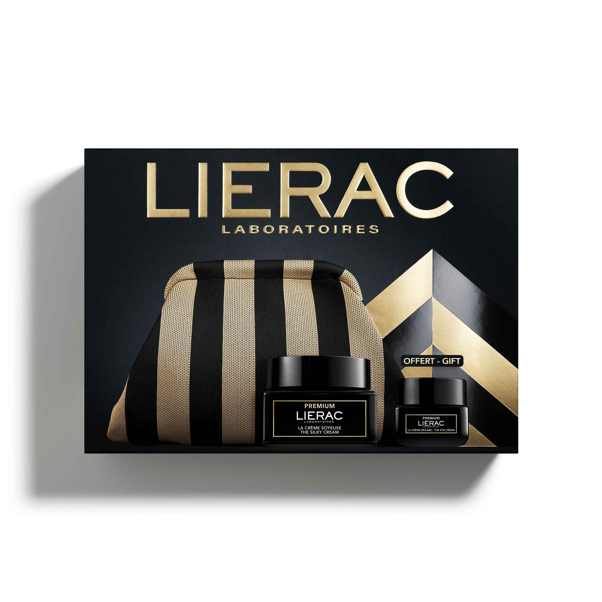 Coffret Premium LIERAC – Crème Soyeuse Et Crème Regard Anti-âge Absolu – Soin Visage Et Cou 70 Ml – Neuf Sous Emballage