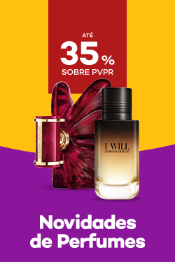Novidades Perfumes com destaque promocional de 35% obre pre&ccedil;o de Venda ao P&uacute;blico Recomendado